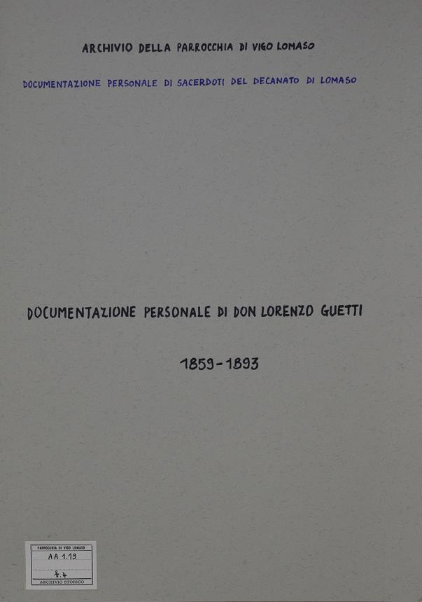 Documentazione personale di Lorenzo Guetti