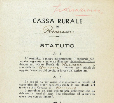 Statuto Cassa Rurale Roncone