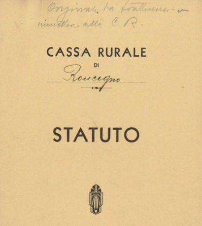 Statuto Cassa Rurale Roncegno