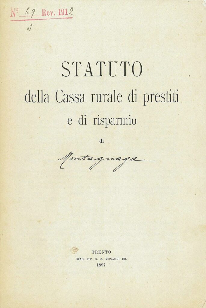 Statuto Cassa Rurale Montagnaga