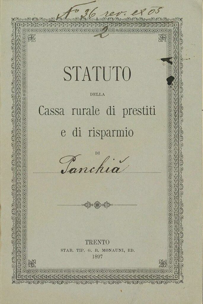 Statuto Cassa Rurale Panchià