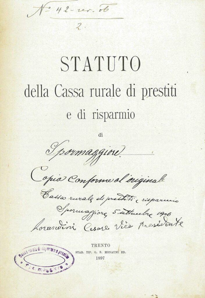 Statuto Cassa Rurale Spormaggiore