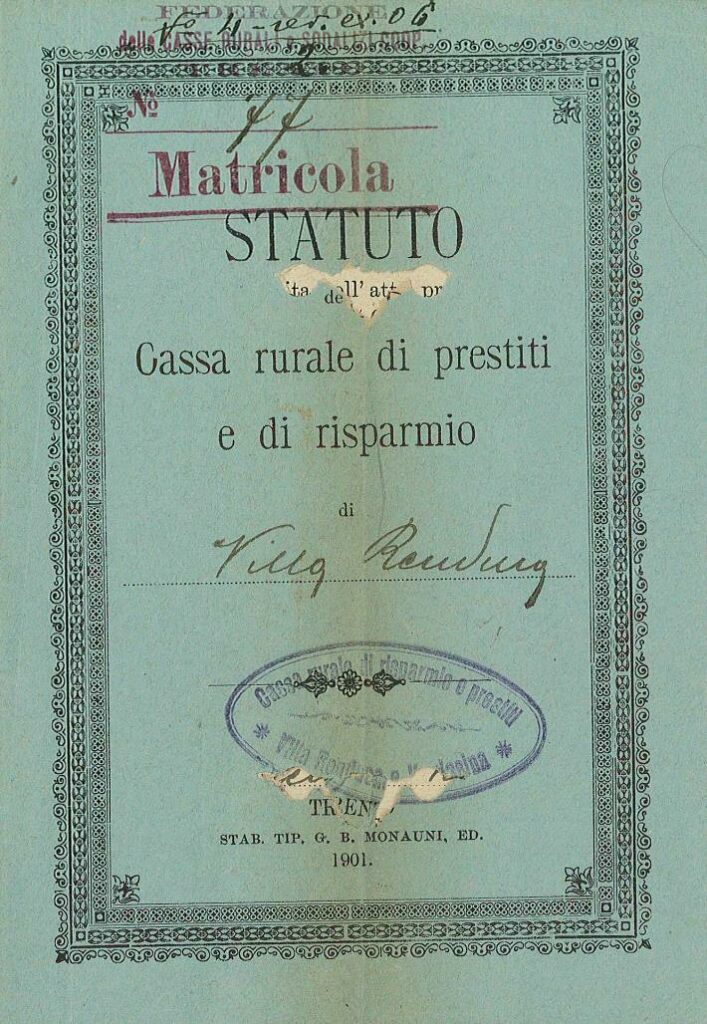 Statuto Cassa Rurale Villa Rendena