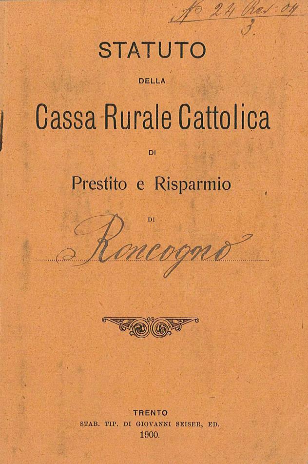 Statuto Cassa Rurale Roncogno