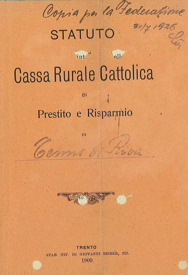 Statuto Cassa Rurale Tenno