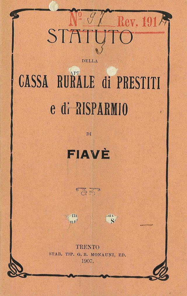 Statuto Cassa Rurale Fiavé
