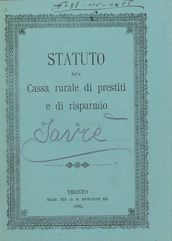 Statuto Cassa Rurale Javré