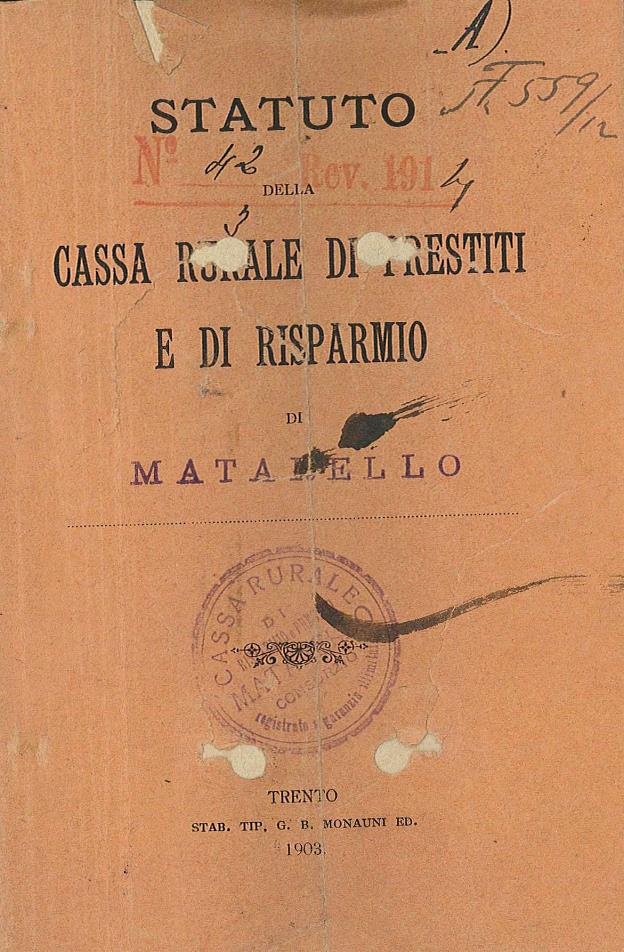 Statuto Cassa Rurale Mattarello