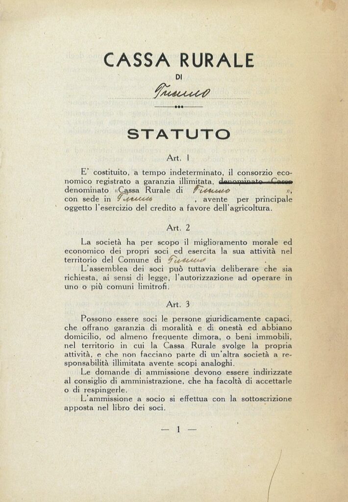 Statuto Cassa Rurale Tuenno