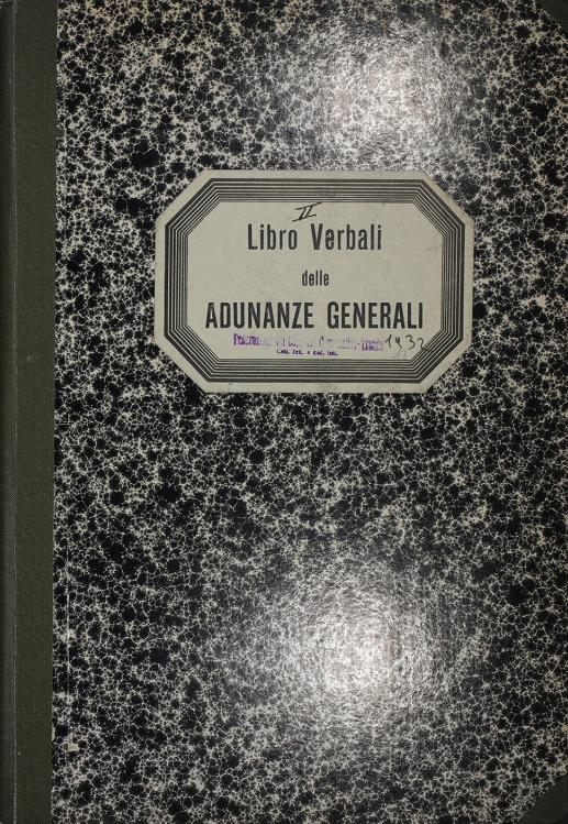 Libro dei verbali delle Adunanze Generali