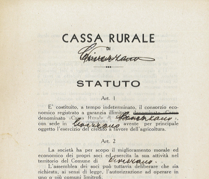 Statuto Cassa Rurale Civezzano