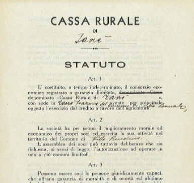 Statuto Cassa Rurale Javré