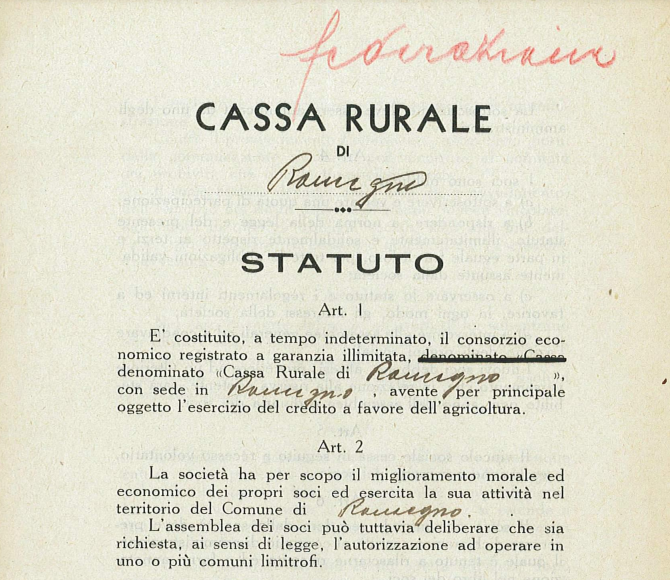 Statuto Cassa Rurale Roncegno