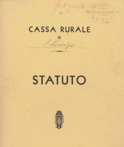 Statuto Cassa Rurale S. Lorenzo in Banale