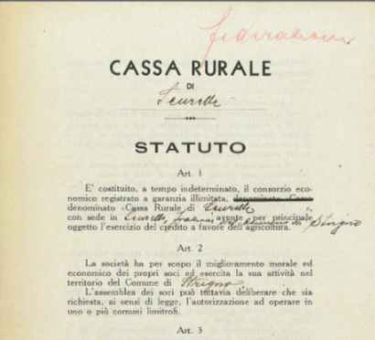 Statuto Cassa Rurale Scurelle