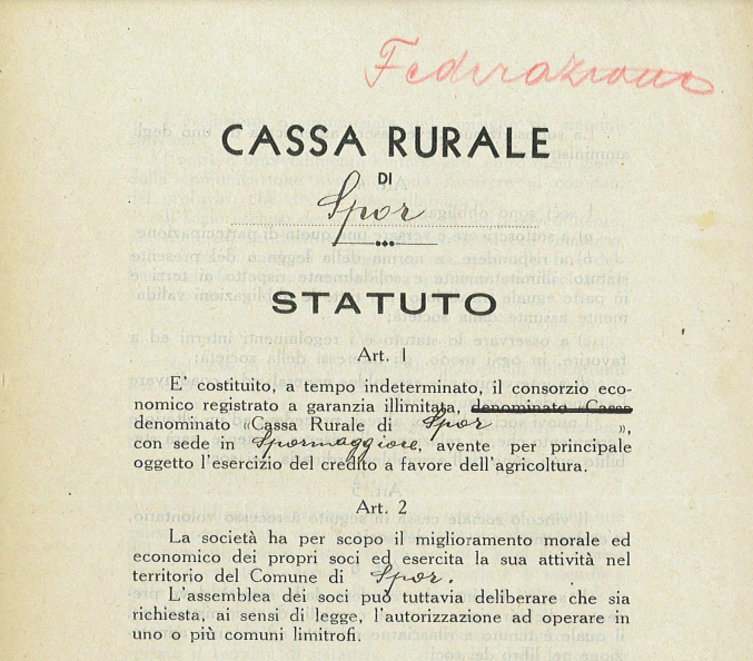 Statuto Cassa Rurale Spormaggiore