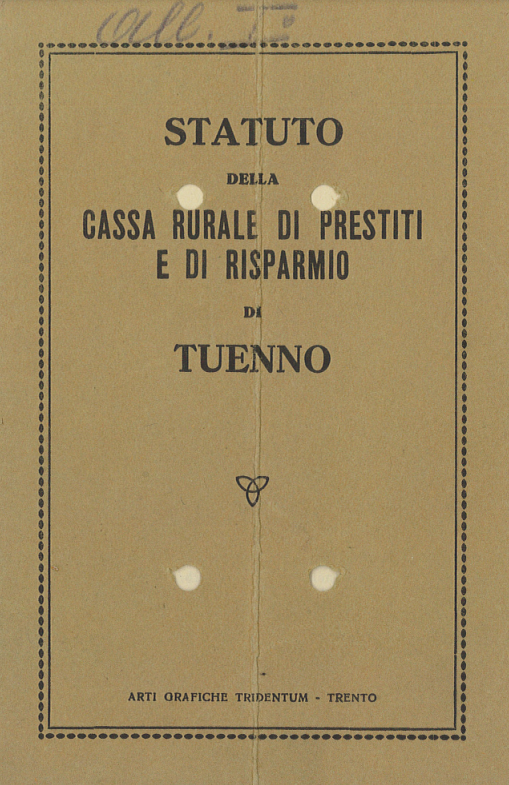 Statuto Cassa Rurale Tuenno